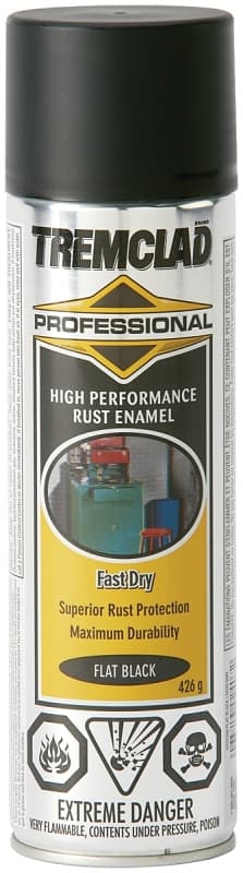Tremclad 5707588838 Rust Preventative Spray Paint, Flat, Black, 426 g, Can – image 1