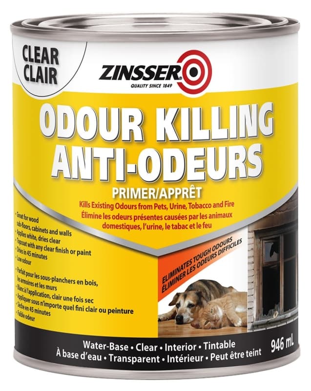 Rust-Oleum 316873 Interior Odor Killing Primer, Clear, White, 946 mL – image 1