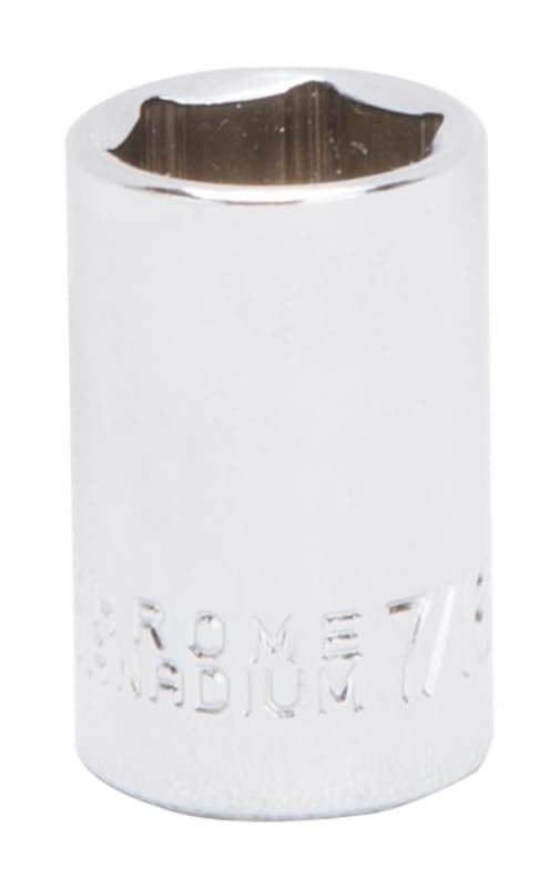 Vulcan MT6485031 Drive Socket, 7/16 in Socket, 1/4 in Drive, 6-Point, Chrome Vanadium Steel, Chrome – image 1