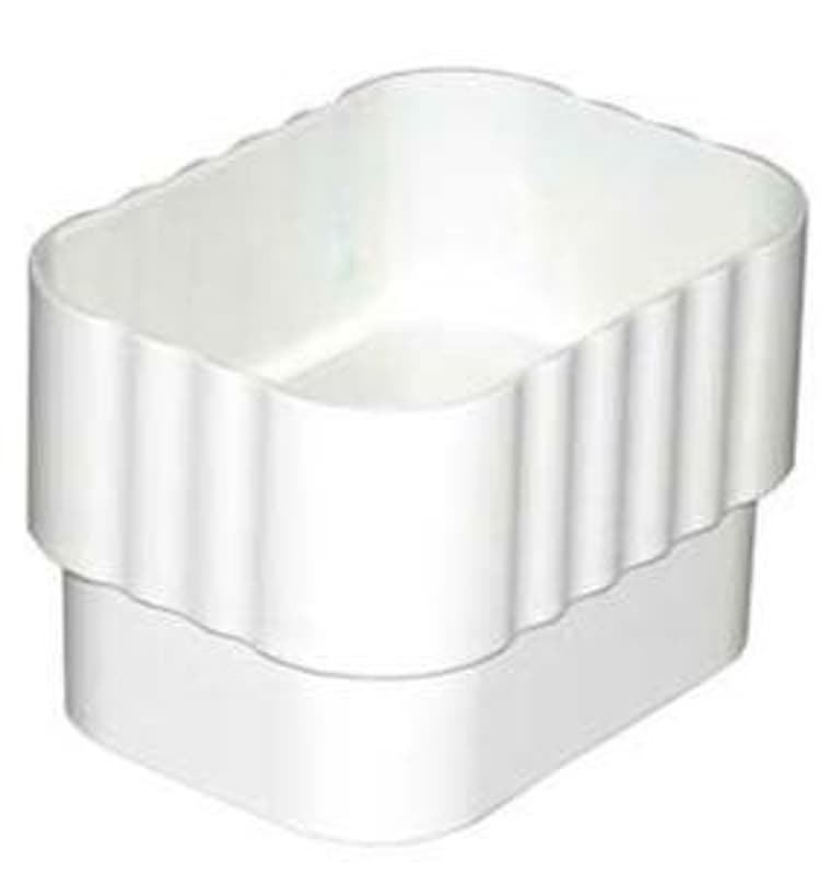 Amerimax M0623 Downspout Connector, Vinyl, White – image 1