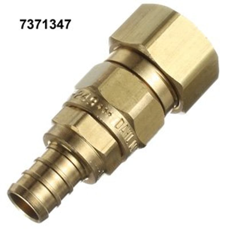 Dahl 520-PX3-33-BAG Pipe Adapter, 1/2 x 5/8 in, Crimp x Compression, Brass – image 1