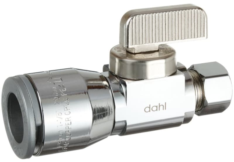 DAHL 511-QG3-31 Supply Stop Valve, 1/2 x 3/8 in Connection, Compression, 125 psi Pressure, Manual Actuator, Brass Body – image 1