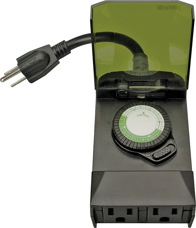 Woods 50011 Mechanical Timer, 15 A, 125 V, 1875 W, 24 hr Time Setting, 24 On/Off Cycles Per Day Cycle, Black – image 1