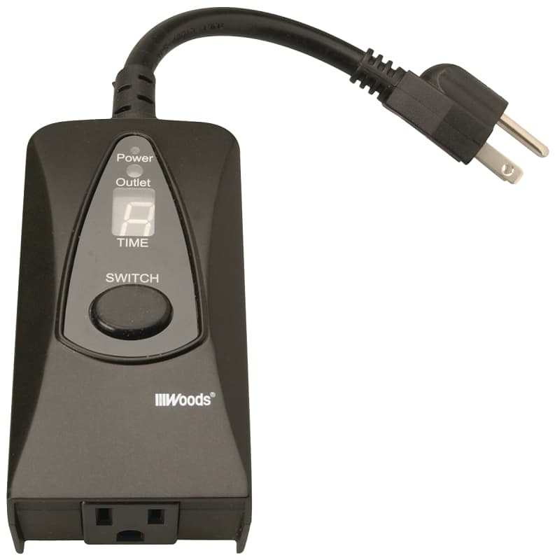 Woods 50013 Digital Timer, 15 A, 125 V, 1875 W, 24 hr Time Setting, Black – image 1