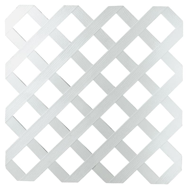 UFP 79897 Tradition Diamond Lattice, 8 ft L, 4 ft H, 2-3/4 in Mesh, Plastic, White – image 1