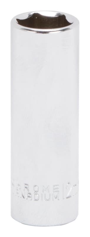 Vulcan MT6487810 Drive Socket, 12 mm Socket, 1/4 in Drive, 6-Point, Chrome Vanadium Steel, Chrome – image 1