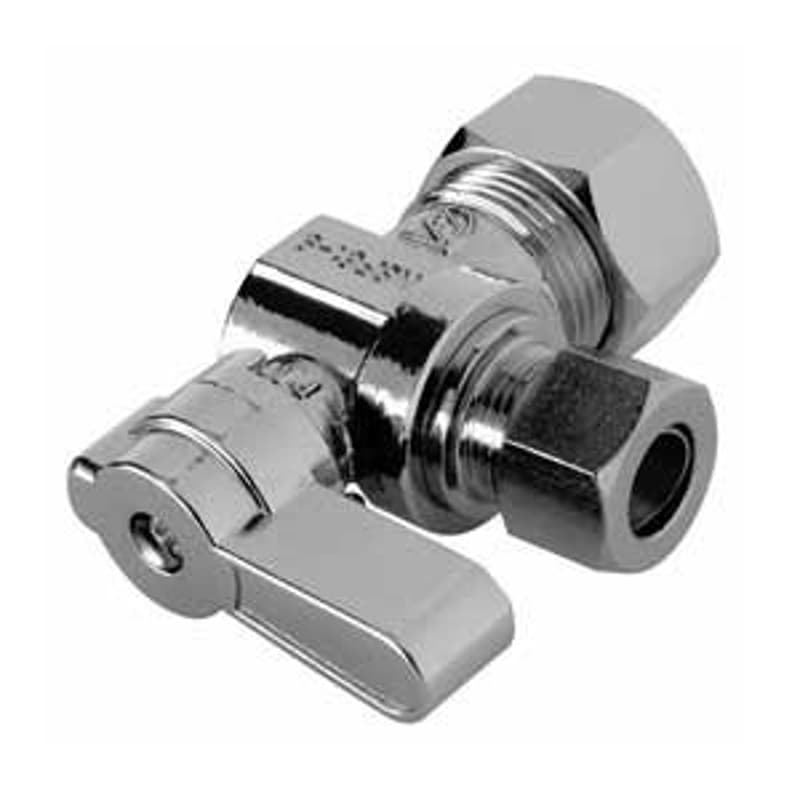 Moen M-Line Series M4601PB Angled Ball Shut-Off Valve, 3/8 x 5/8 in Connection, Compression, Brass Body – image 1