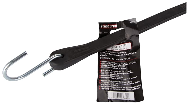 ProSource FH64088-1 Tie-Down, 3/4 in W, 24 in L, EPDM Rubber, S-Hook End Fitting, Steel End Fitting – image 1