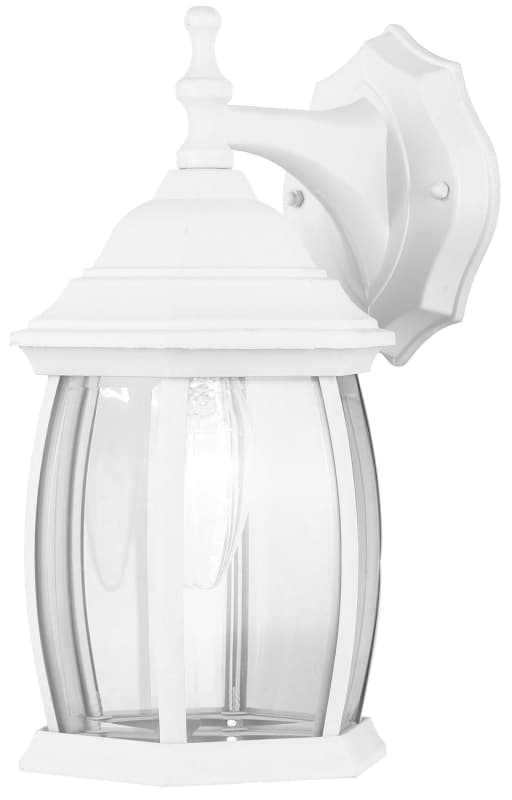 Canarm IOL1211 Outdoor Lantern, 120 V, 100 W, Incandescent Lamp, Aluminum/Steel Fixture, White Fixture – image 1