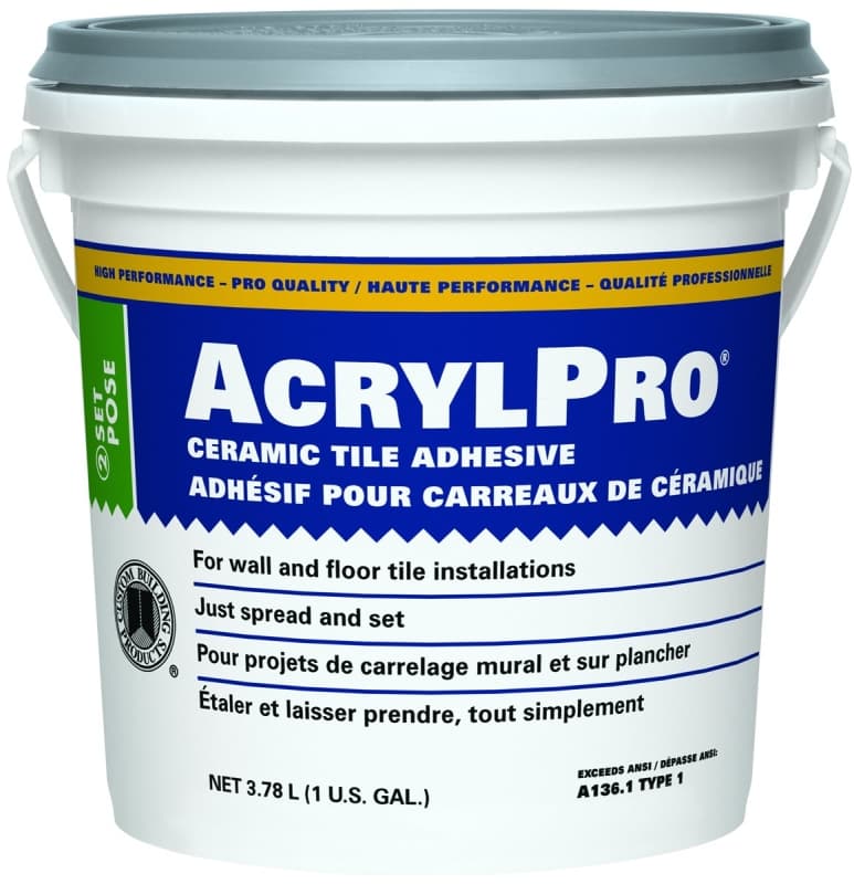 Custom ARL40001-2 Ceramic Tile Adhesive, White, 1 gal Pail – image 1