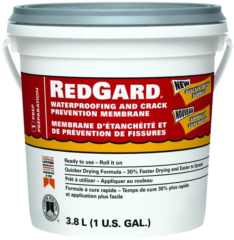 CUSTOM REDGARD CLQWAF1-2 Waterproofing and Crack Prevention, Liquid, Red, 1 gal, Pail – image 1