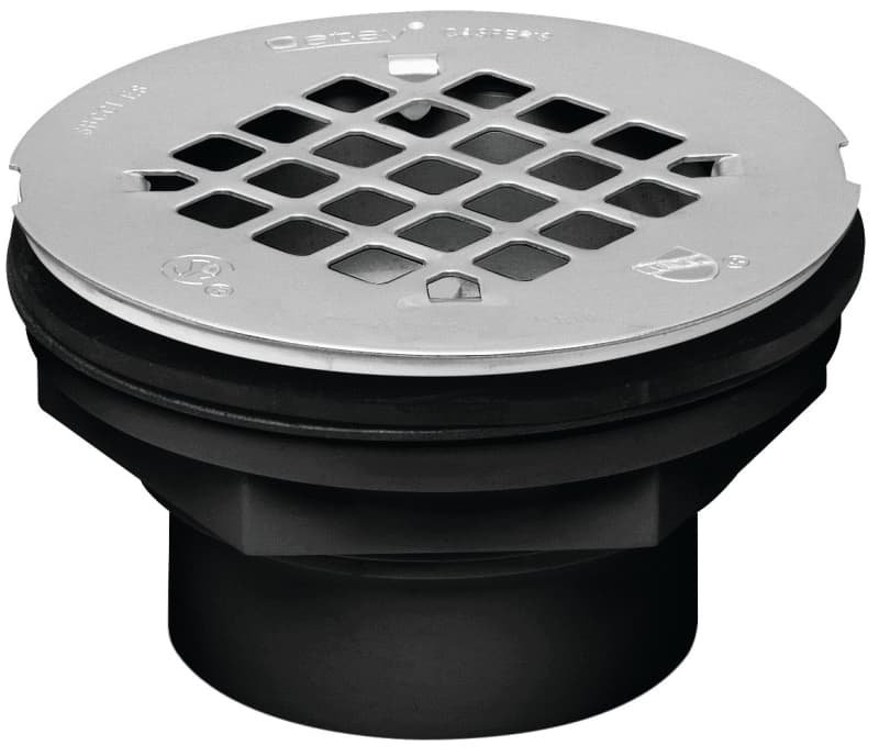 Oatey 42086 Shower Drain, ABS, Black, For: 2 in SCH 40 DWV Pipes – image 1