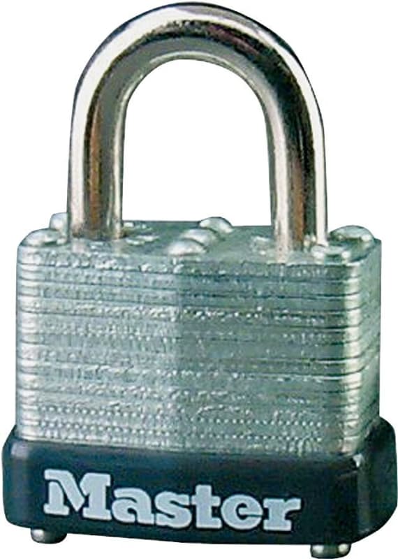 Master Lock 22T Padlock, Keyed Alike Key, 1/4 in Dia Shackle, Steel Shackle, Steel Body, 1-1/2 in W Body – image 1