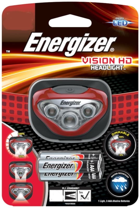 Energizer HDB32E Vision HD Headlight, AAA Battery, LED Lamp, 300 Lumens, 55 m Beam Distance, 4 hr Run Time – image 1