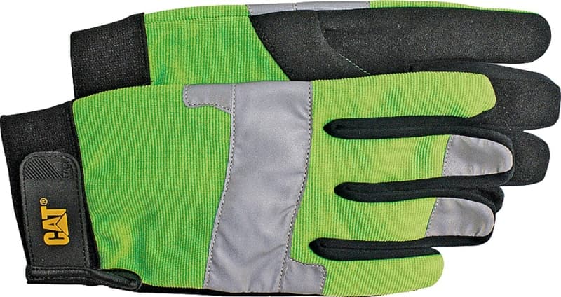 Cat CAT012214J Utility Gloves, Jumbo, Synthetic Leather, Black/Fluorescent Green – image 1