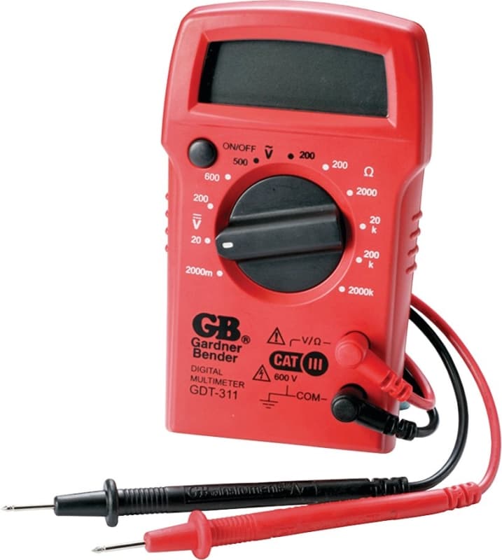 Gardner Bender GDT-311 Multimeter, 500 VAC, 600 VDC, 2 MOhm, Digital, LCD Display, Functions: AC Voltage, DC Voltage, Resistance – image 1