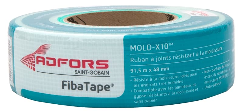 Adfors FibaTape Mold-X10 Series FDW8210-U Drywall Joint Tape, 300 ft L, 1-7/8 in W, Green – image 1