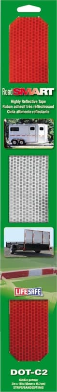 Incom RE3986 Reflective Tape, 18 in L, 2 in W, Red/Silver – image 1