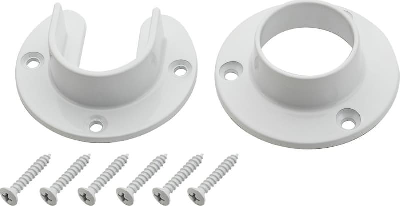 National Hardware V8600 S822-083 Closet Flange Set, Zinc, White – image 1