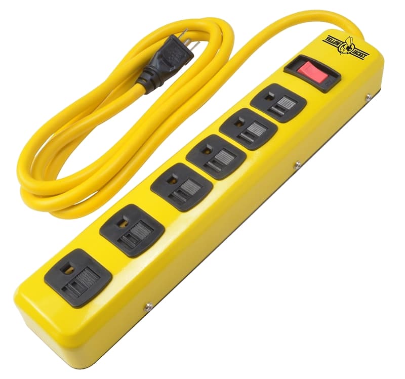 CCI 5139N Power Outlet Strip, 6 ft L Cable, 6 -Socket, 15 A, 125 V, Yellow – image 1