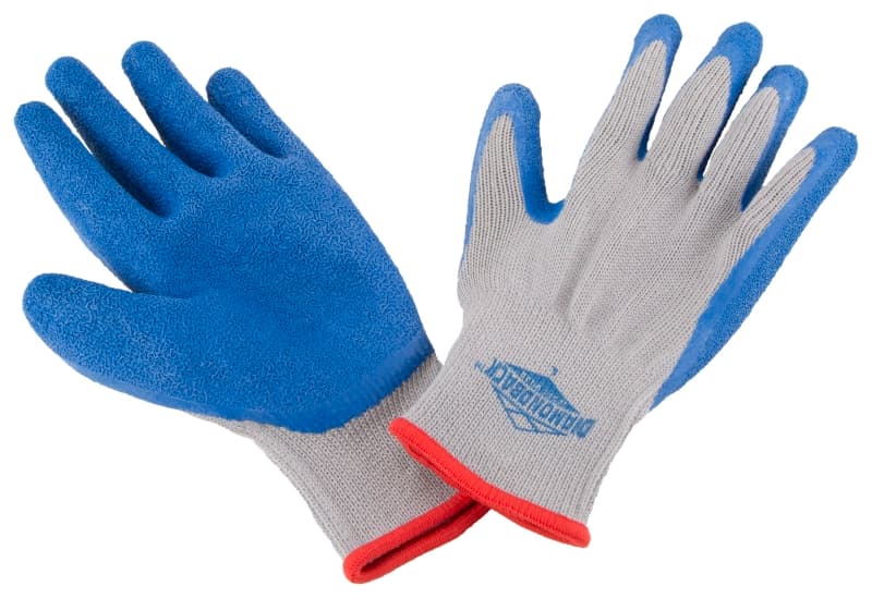 Diamondback GV-SHOWA/L Gripper Work Gloves, Men & Women, 10 in L, Knit Liner Cuff, Rubber Latex Coating, Grey & Blue – image 1