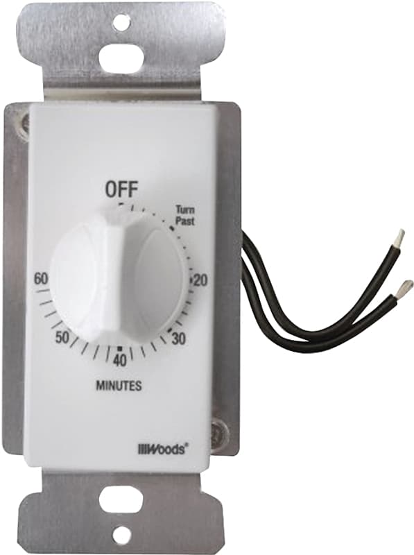 Woods 59717 Countdown Timer, 20 A, 125 V, 2500 W, 60 min Time Setting, 6 On/Off Cycles Per Day Cycle, White – image 1