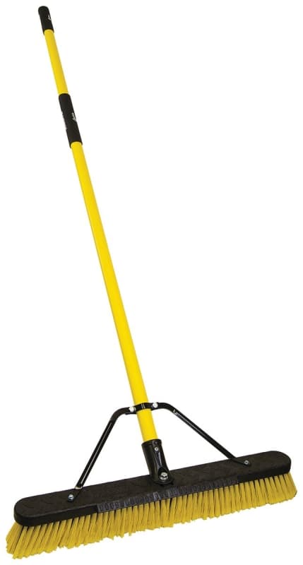 Quickie Jobsite 857FGSU Multi-Surface Push Broom with Scraper, Fiberglass Handle – image 1