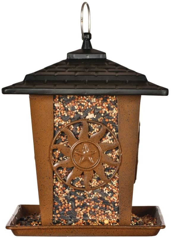 Perky-Pet 370 Seed Lantern Feeder, Sun, Star, 3 lb, Metal, Brown, 10.26 in H, Hanging/Pole Mounting – image 1