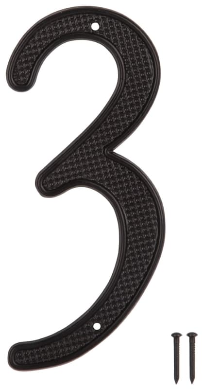 ProSource N-013-PS House Number, Character: 3, 4 in H Character, 2.36 in W Character – image 1