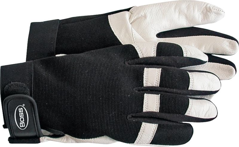 Boss 4047X Protective Gloves, XL, Wing Thumb, Elastic Cuff, Goatskin Leather, White – image 1