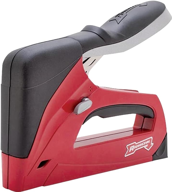 Arrow T50RED Professional Manual Staple Gun, T50 Staple, 6 to 14 mm W Crown, Aluminum Staple, Red – image 1