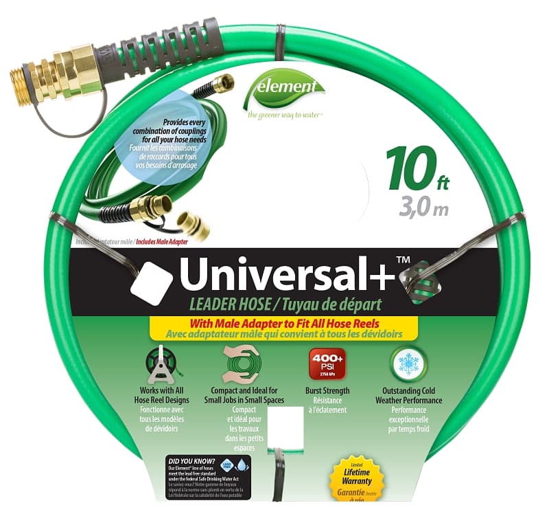 Swan CELUN12010 Universal Leader Hose, 1/2 in, 10 ft L, Female, PVC, Green – image 1