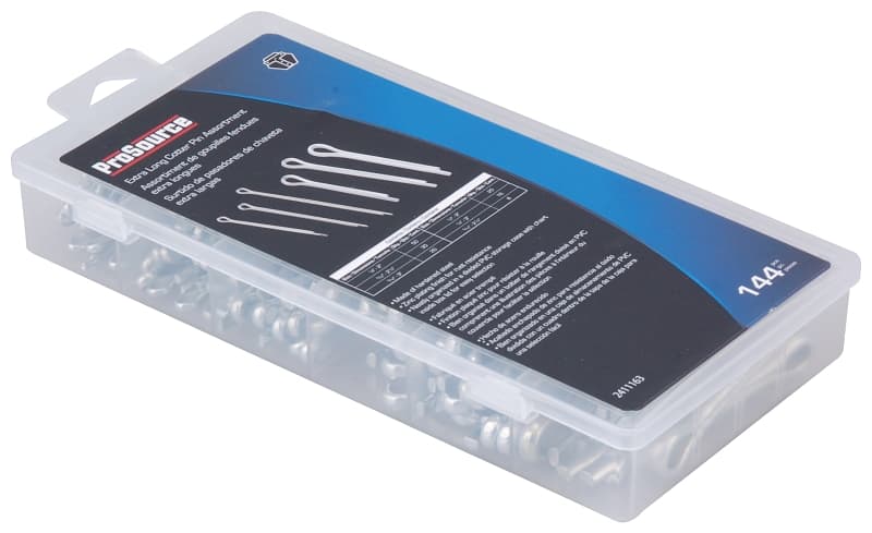 ProSource 61205 Cotter Pin Assortment, Carbon Steel, Zinc, 144-Piece – image 1