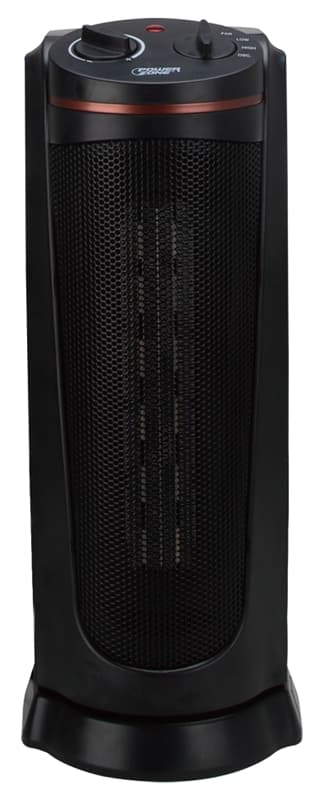 PowerZone HPQ15A-M Ceramic Tower Heater, 12.5 A, 120 V, 900/1500 W, 2-Heat Setting, Black – image 1