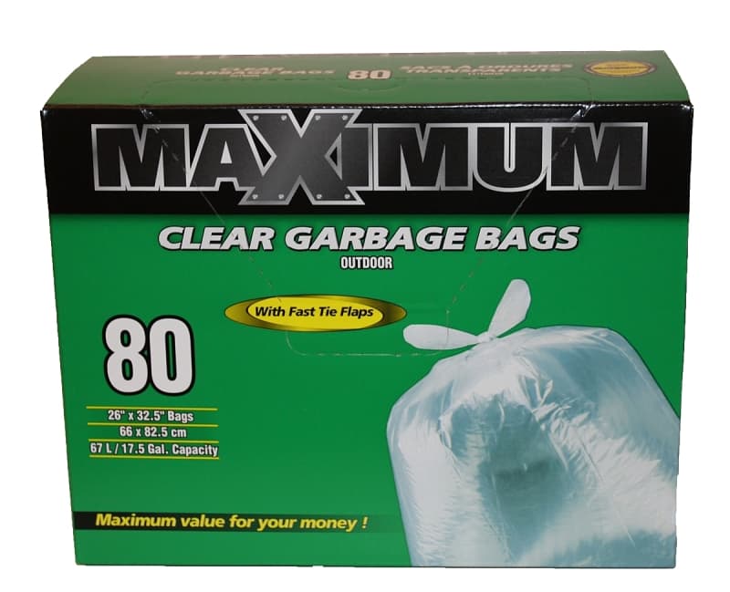 Polyethics 26367 Household Recycle Bag, 17.5 gal Capacity, Clear – image 1