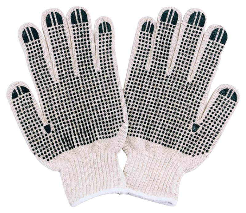 Diamondback FO809PVD2 Knitted Work Gloves with PVC Dots, One-Size, Ribbed Knit Wrist, 60% Cotton 40% Polyester, Natural White – image 1