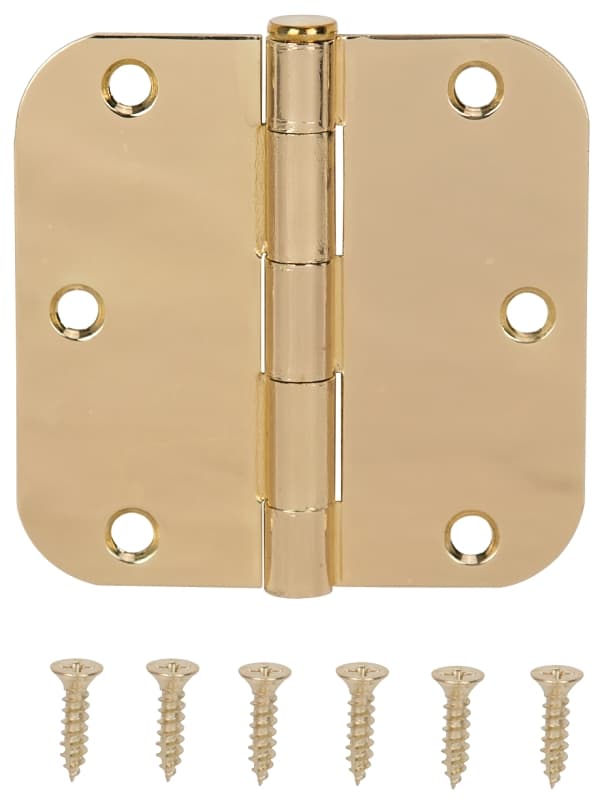 ProSource BH-102PB-PS Door Hinge, Steel, Bright Brass, Loose Pin, 180 deg Range of Motion, Screw Mounting – image 1