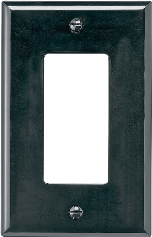 Eaton Wiring Devices PJ26BK Wallplate, 4-7/8 in L, 3-1/8 in W, 1 -Gang, Polycarbonate, Black, High-Gloss – image 1