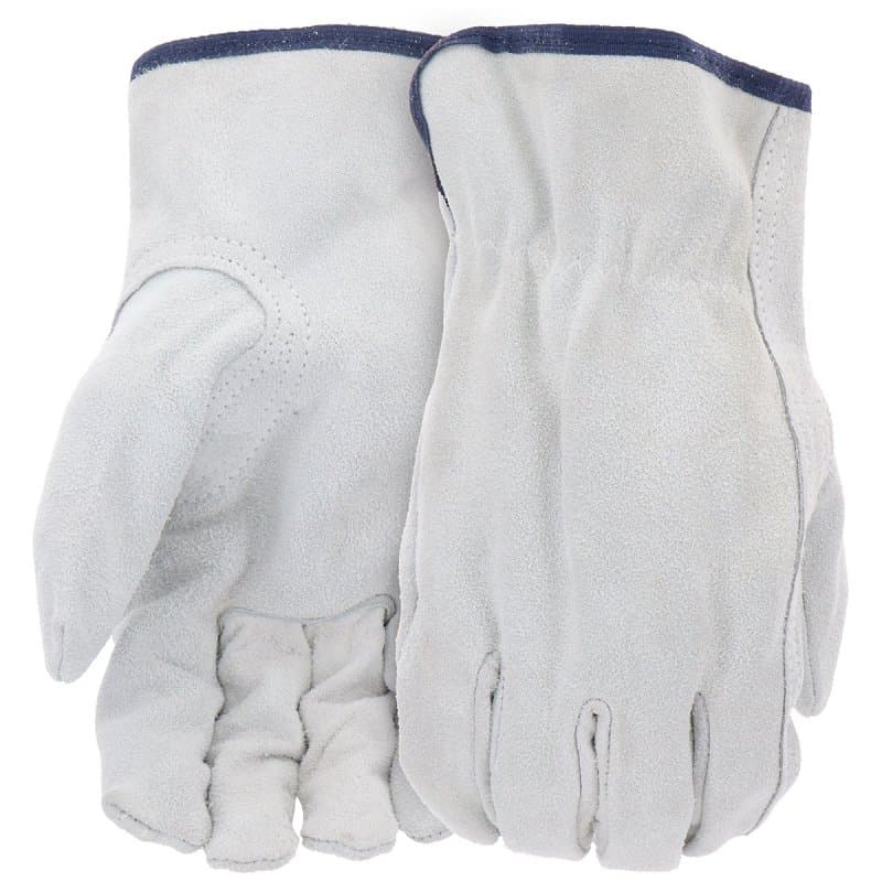Boss B81162-L Gloves, L, 8 to 8-3/8 in L, Keystone Thumb, Slip-On Cuff, Split Cowhide Leather, Gray – image 1