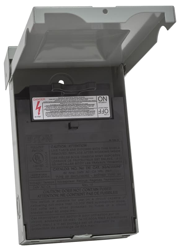 Eaton 3GAC222NF Disconnect Switch, 60 A, 120/240 VAC, Gray – image 1