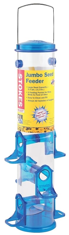 Stokes Select 38030 Seed Bird Feeder, 18 in H, 2.5 qt, Polycarbonate, Blue/Clear/Green, Hanging Mounting – image 1