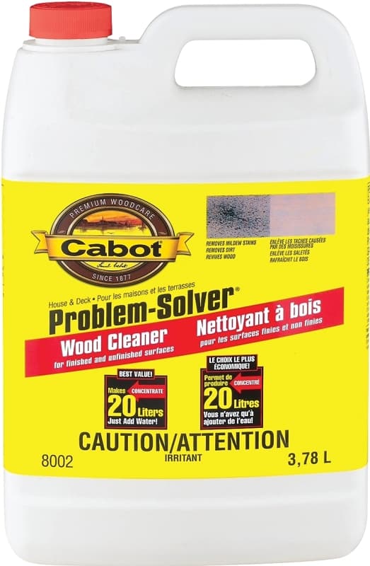 Cabot Problem-Solver 8002C Wood Cleaner, 3.78 L, Liquid, Clear – image 1