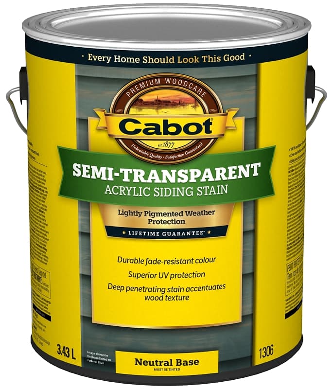 Cabot 1300 Series 1306C Deck and Siding Stain, Semi-Transparent, Liquid, 3.79 L – image 1