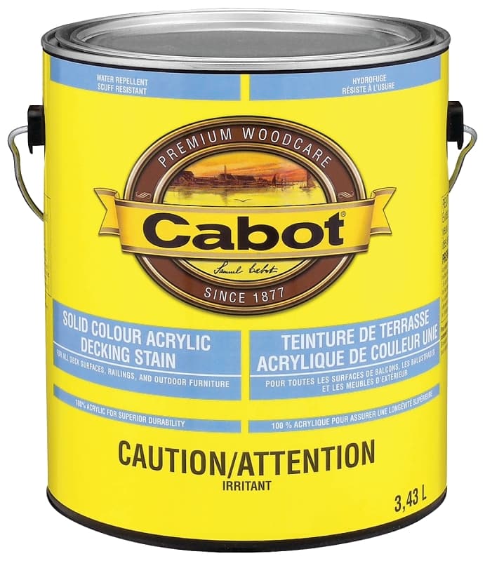 Cabot 1801C Deck Stain, Low-Lustre, White, Liquid, 1 gal – image 1