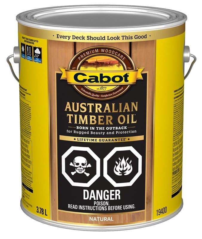 Cabot 142.0019400.007 Water Reducible Australian Timber Oil, 3.78 l, Can, Liquid, Natural, 250 - 350 sq-ft/gal – image 1