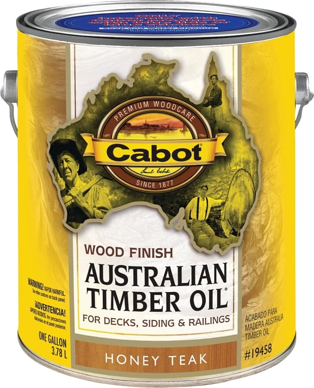 Cabot 142.0019458.007 Water Reducible Australian Timber Oil, 3.78 l, Can, Liquid, Honey Teak, 250 - 350 sq-ft/gal – image 1