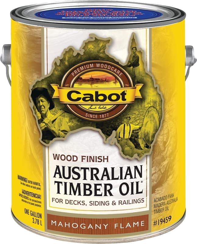 Cabot 19400 19459C Australian Timber Oil, Mahogany Flame, Liquid, 3.7 L – image 1