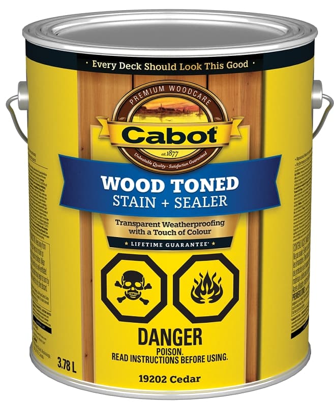 Cabot 142.0019202.007 Deck and Siding Stain, 3.78 l, Liquid, Cedar, 1.02 Specific Gravity, 94 deg C, <250 g/l VOC – image 1