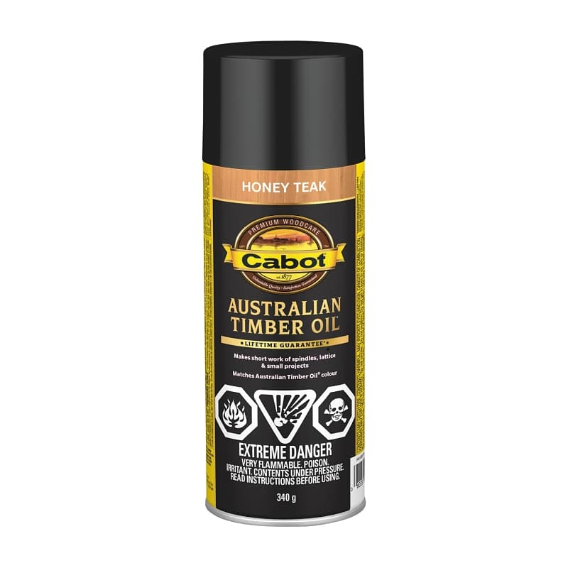 Cabot Australian Timber Oil 142.0003458.076 Wood Stain, Transparent, Honey Teak, Liquid, 12 oz, Spray Can – image 1