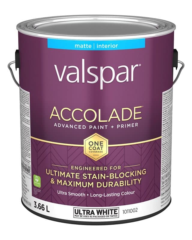 Accolade 029.1011002.007 Interior Paint and Primer, Acrylic, Matte, Ultra White, 1 gal, 37 sq-m Coverage Area – image 1
